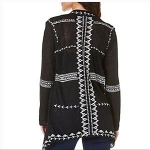 32. Haute Project Black Embroidered Open Cardigan M  Boho